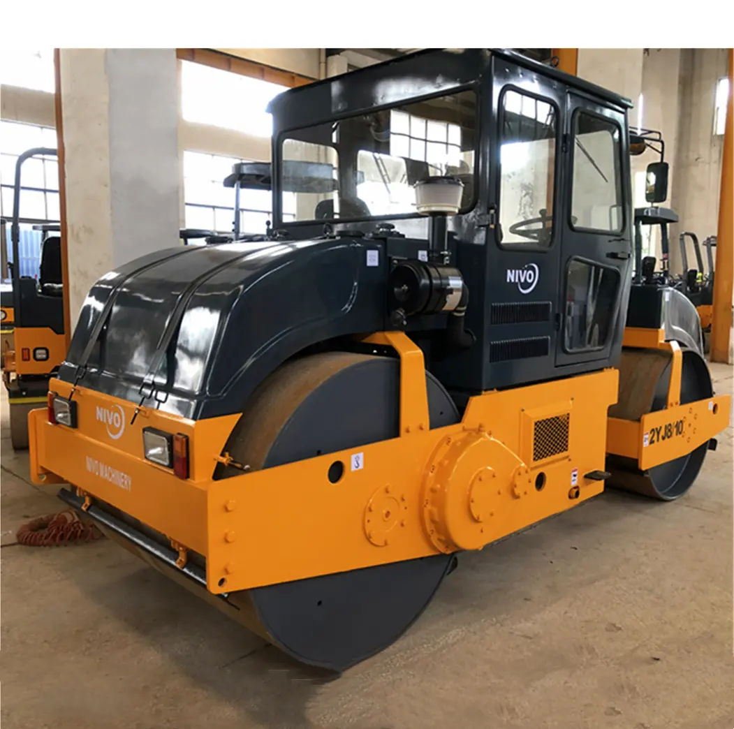 Nivo 2YJ8/10 8ton Two wheel static tandem road roller Nivo mini 10ton double drum roller asphalt paver or 6ton or A/C parts