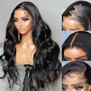 Pre-plucked Bleached Knots 13x6 Hd Human Hair Lace Front Wig Raw Cuticle Aligned Hair Wig Hd Lace Frontal Wig For Black Women