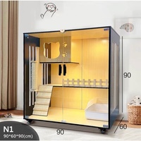 Villa pour chat en bois multi-niveaux de luxe, grande maisonnette d'intérieur avec plateforme d'escalade pour plusieurs chats, mobilier pour foyer multi-chats