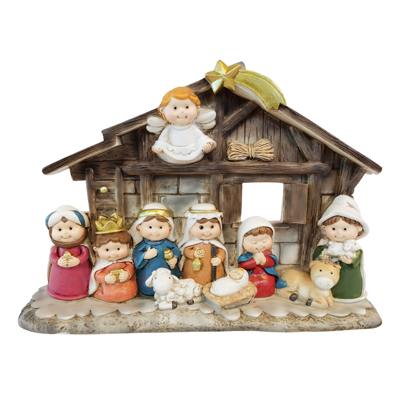 Рождественские религиозные статуэтки из смолы для детей