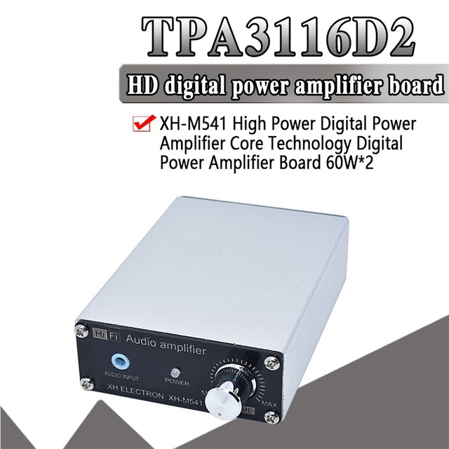 2x50W Class D HIFI Audio Amplifier Lossless Digital Power Amplifier Board Support Audio Input DC12-24V TPA3116D2
