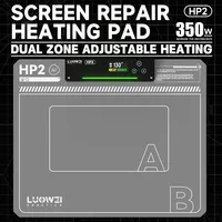 Tapis chauffant pour démontage d'écran LCD de 15 pouces LUOWEI LW-HP2 pour téléphone portable, en silicone double couche, à deux zones, chauffage réglable