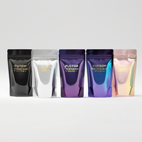 Sachet Doypack Personnalisé Argent Métallisé Refermable avec Fermeture Éclair, Anti-humidité pour Épices 300g, Emballage Alimentaire Mat Nacré
