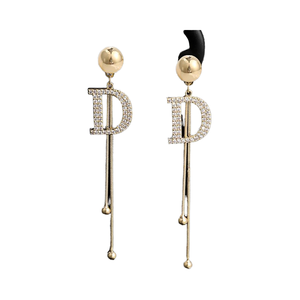 KARATS Women's Sterling <b>Silver</b> 925 Drop <b>Earrings</b> Custom Names Moissanite Tassel Design-Trendy Fashion Jewelry for Anniversary - Product Image 4