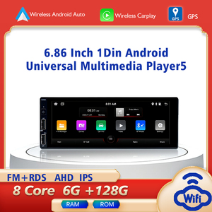 Lecteur multimédia intelligent pour voiture Android 13 universel 6,86 pouces 1Din, autoradio avec DSP, navigation GPS intégrée, MP3, CarPlay, Android Auto - Product Image 2