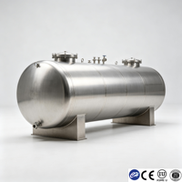 Tanque de Almacenamiento Químico Horizontal de Acero Inoxidable 500-40000L SS316L Anticorrosión Ácido Alcalino CE ISO