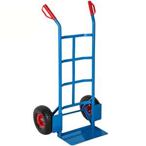 Ht1830 <span class=keywords><strong>Heavy</strong></span> <span class=keywords><strong>Duty</strong></span> Stalen Handtruck <span class=keywords><strong>200Kg</strong></span> Capaciteit Handkar <span class=keywords><strong>Trolley</strong></span> 10X3.5 Inch Pneumatisch Wiel Aanpasbaar Metalen Oem Product - Product Image 1