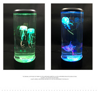 Lampe de nuit LED télécommandée en forme de méduse, lampe de décoration de maison à changement de couleur, aquarium, cadeau d'anniversaire pour enfants, chargement USB