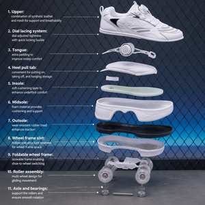 Chaussures à <span class=keywords><strong>roulettes</strong></span> 4 roues sûres et durables pour garçons et filles, <span class=keywords><strong>baskets</strong></span> tendance <span class=keywords><strong>avec</strong></span> roues, chaussures décontractées à double usage pour le patinage - Product Image 2