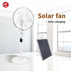 Suitable Home 16 Inch 12V Solar Rechargeable Pedestal <b>Stand</b> <b>Fan</b> with Solar Lithium Battery - Product Image 3