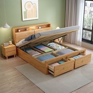 <span class=keywords><strong>Letto</strong></span> in Legno Massello 1,8m Matrimoniale <span class=keywords><strong>con</strong></span> Contenitore Sottostante, Colore Legno Naturale, <span class=keywords><strong>Letto</strong></span> Tatami <span class=keywords><strong>con</strong></span> Spazio di Archiviazione - Product Image 2