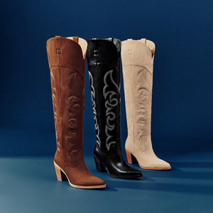 WETKISS Bottes de cowboy sur mesure pour femmes, cuissardes à talons épais et noires, bottes de cowgirl occidentales brodées pour femmes - Product Image 6