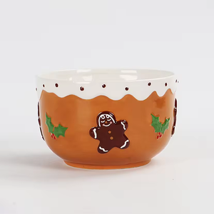 <span class=keywords><strong>Bol</strong></span> à bonbons en céramique en forme de maison de Noël en pain d'épices 3D, 19 oz, <span class=keywords><strong>bol</strong></span> de service pour friandises, confiture, sauce, nouveauté - Product Image 1