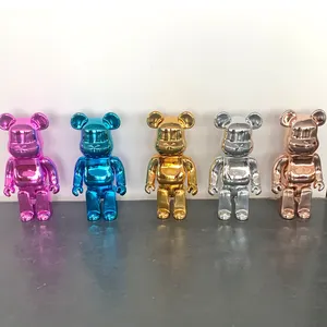 Custom Abstract Fiberglass Sculptures Luxury Sculptures Fluid Bearbrick 100 Cm Statue