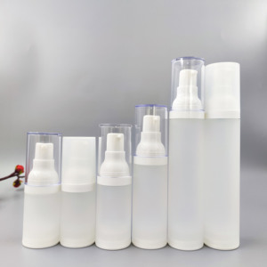 15ml.30ml,50ml airless frosted bottle wholesale PP plastic airless lotion pump bottles body pump customized