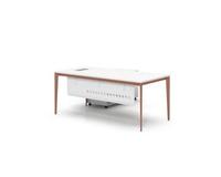 Table de bureau modulaire extensible convertible moderne avec pieds en fer et cadre métallique pour bureau d'ordinateur de direction