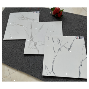 Carreaux de sol en marbre blanc Calacatta de Foshan, <span class=keywords><strong>prix</strong></span> bas au mètre carré, matériaux de construction, carrelage pour salon - Product Image 1