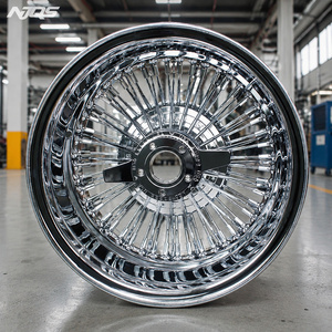 NJQS Rad 13x7 Stahl Geschmiedet Drahtsilber-Finish Neu 4 Stück Hohe Tragfähigkeit Luxus Maßgefertigt - Product Image 1
