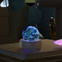 Boule de cristal de luxe lumière LED perle décorative moderne sept étoiles tableau coloré glacé Dragon accessoires pour la maison intelligente