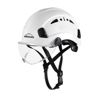 Casque de sécurité ABS avec lunettes de protection, casque de sécurité rigide réglable pour travaux en hauteur, escalade, sauvetage