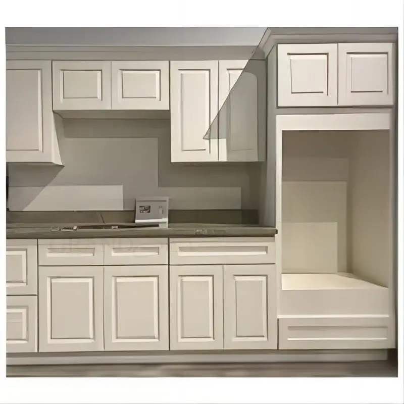 Mutfak dolapları ve aksesuarları beyaz yükseltilmiş panelli kapı amerikan klasik toptan mutfak dolapları üreticileri