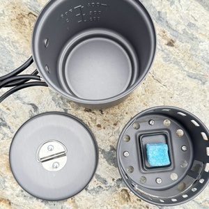 Réchaud à alcool portable pliable en alliage d'aluminium SRDWOS WOSAL001 pour camping et pique-nique en extérieur, <span class=keywords><strong>coupe</strong></span>-<span class=keywords><strong>vent</strong></span> et léger, avec tasse à eau - Product Image 6