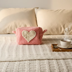 Sac de maquillage rose écologique personnalisé en gros, sac de toilette portable, sac de cosmétiques de voyage pour filles - Product Image 4