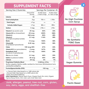 Rosebest, usine chinoise, OEM, marque privée, probiotiques organiques pour enfants, gommes à mâcher, complément alimentaire avec 150 mg de FOS pour la digestion - Product Image 6