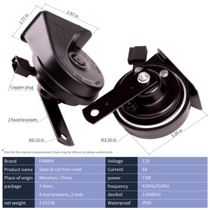 <span class=keywords><strong>Klaxon</strong></span> automatique d'interface spéciale FARBIN compatible avec la marque to/yota <span class=keywords><strong>klaxon</strong></span> de <span class=keywords><strong>voiture</strong></span> 12V <span class=keywords><strong>klaxon</strong></span> d'escargot électrique à double tonalité étanche - Product Image 3