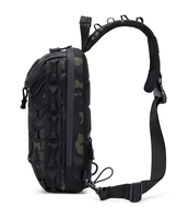 Sac de poitrine imperméable et durable pour sports de plein air, sac à bandoulière avec fermeture éclair, porte-canne, style tendance, doublure Oxford, couleur et logo personnalisables