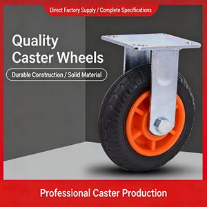 Industrial Rubber Caster <b>Wheel</b> 4 Inch Swivel Ball Bearing No Brake 95×65 mm Base Plate Flat Type Silent Operation - Product Image 2