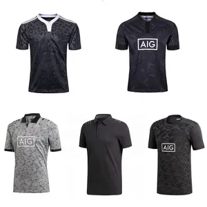 18-19 nouvelle-Zélande Tous Noir Rugby Jersey Nouvelle-Zélande 100th Anniversary Edition All Black Rugby