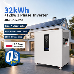 EN STOCK EN LA UE con Factura 0% <span class=keywords><strong>IVA</strong></span>, Sistema de Almacenamiento de Energía Solar Doméstico Todo en Uno de 32kWh/28kWh, Trifásico, 12KW, Batería LiFePO4, Proveedor OEM - Product Image 1