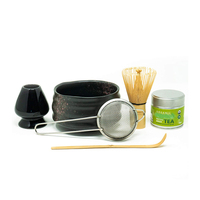 Stick en Stock japon blanc thé matcha bambou fouet avec Logo personnalisé or Matcha bol Machat ensemble cadeau cuillère japonaise Chashaku