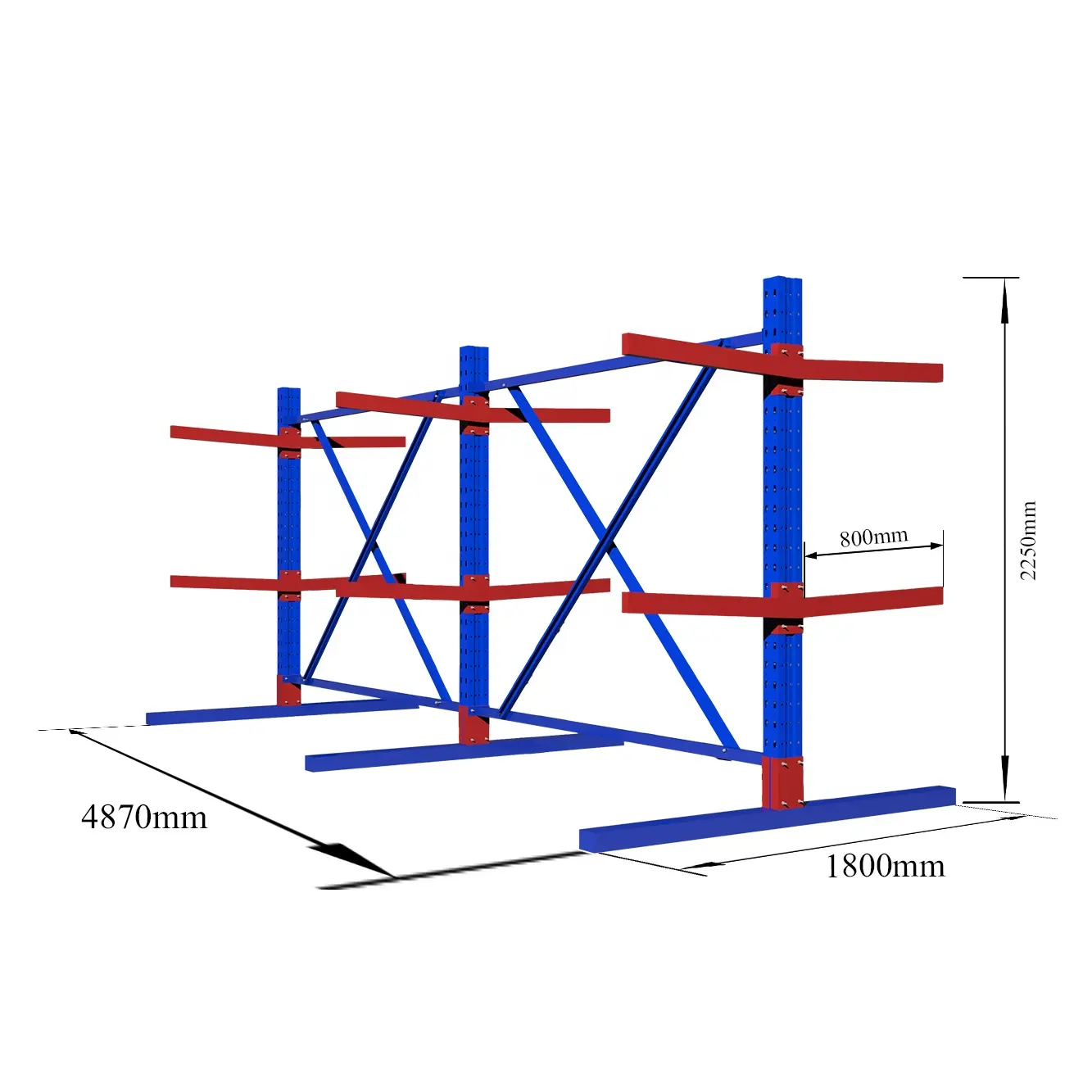 Cina fornitore di oggetti lunghi in acciaio rack singolo e doppio lato Cantilever Rack