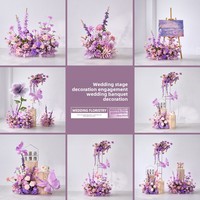Kunstbloemen Handgemaakte kunststof bloemstukken Licht-luxe High-end paarse bruidsboeketten Premium esthetiek Perfect