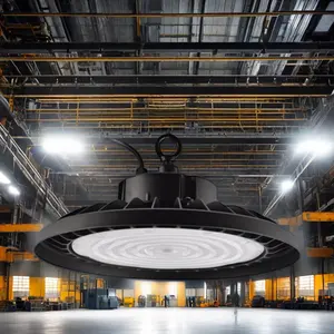 O UFO interno de alumínio comercial da iluminação 100W 150W 200W do armazém industrial da certificação do CE RoHS de 50Hz 60Hz conduziu a luz alta da baía