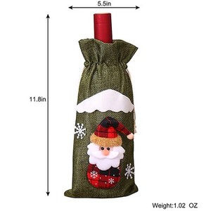 ถุงผ้าปูขวดไวน์ลายคริสต์มาสสุดน่ารักพร้อมเชือกผูก ตกแต่งคริสต์มาส สกรีนโลโก้ได้ตามต้องการ ขายดีอันดับต้นๆ - Product Image 4