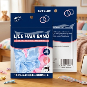 Lot de 2 Bandeaux Anti-<span class=keywords><strong>Poux</strong></span> en Caoutchouc à l'Huile Essentielle Végétale, Sûrs pour les Bébés Filles - Product Image 1