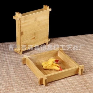 Bandeja cuadrada de madera para verduras, estilo japonés de bambú y madera, para restaurantes de hot pot, bandejas de servicio, color personalizable - Product Image 3