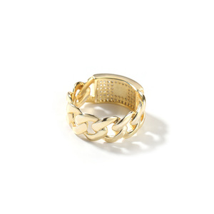 Anillo BES Hip Hop Geometría Cubana Chapado en Oro <span class=keywords><strong>de</strong></span> 14K, Anillo para Hombre, Joyería para Fiesta Rap <span class=keywords><strong>Rock</strong></span>, Anillo Cubano - Product Image 6