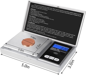 Mini Túi điện tử Quy mô Chất lượng cao 0.01g/200g đồ trang sức kỹ thuật số có trọng lượng quy mô thép không gỉ LCD 500g - Product Image 2