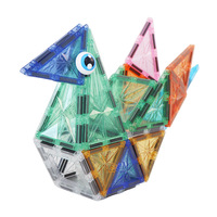 Wellbbplay 160 pièces Pack personnalisé de tuiles magnétiques étoiles et diamants, jouet éducatif lumineux pour enfants