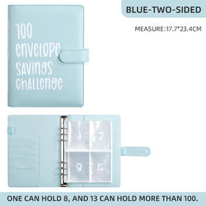 Carpeta organizadora de Presupuesto al por mayor con 100 sobres de ahorro caja de desafío grandes ideas tienen pequeños comienzos diario con purpurina - Product Image 6