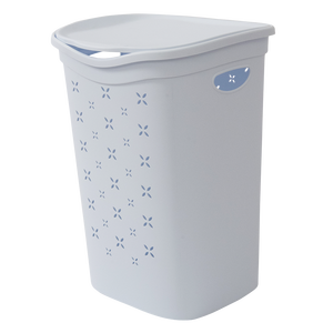 Contenedor de Ropa Sucia 370x395x535mm Blanco de Material PP con Tapa para Almacenamiento de Ropa - Product Image 1