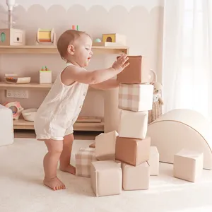 12 PCS chắp vá mềm chơi Toddler xây dựng bọt khối cho chơi trong nhà bò và trượt khối - Product Image 5