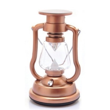 Ampoule 6 LED à énergie solaire, style rétro, lumière blanche bronze