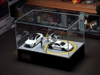 Modèle de garage de stationnement rotatif à l'échelle 1/64 avec plateau tournant pour drift, diorama d'exposition pour voitures miniatures (20x18x12.5cm)
