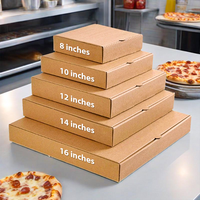 Boîte d'emballage de pizza imprimée personnalisée 8 10 12 14 16 pouces carton ondulé papier kraft livraison de pizzas à emporter fournisseur de boîtes en carton