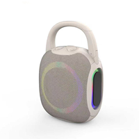 Haut-parleur Bluetooth portable IPX4 en tissu avec éclairage RGB, batterie rechargeable 800 mAh, prise en charge TF FM, étanche pour l'extérieur